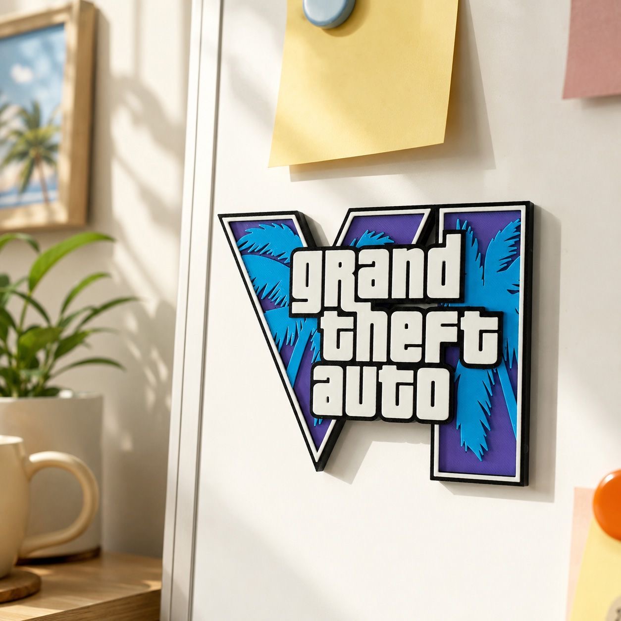 GTA6 3D Printed Logo Magnetic  - đánh giá và giá Gaming Accessories Decor