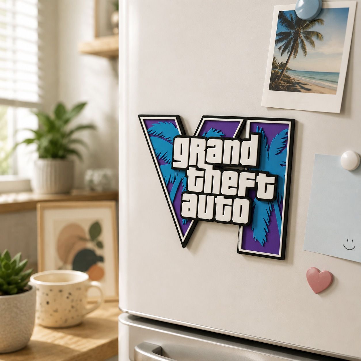 GTA6 3D Printed Logo Magnetic  - đánh giá và giá Gaming Accessories Decor